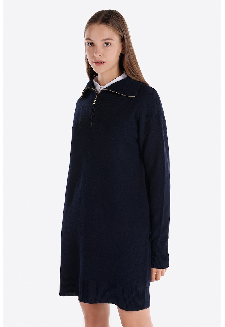 Oferte la Rochie-bluza de trening cu fermoar scurt - Bleumarin