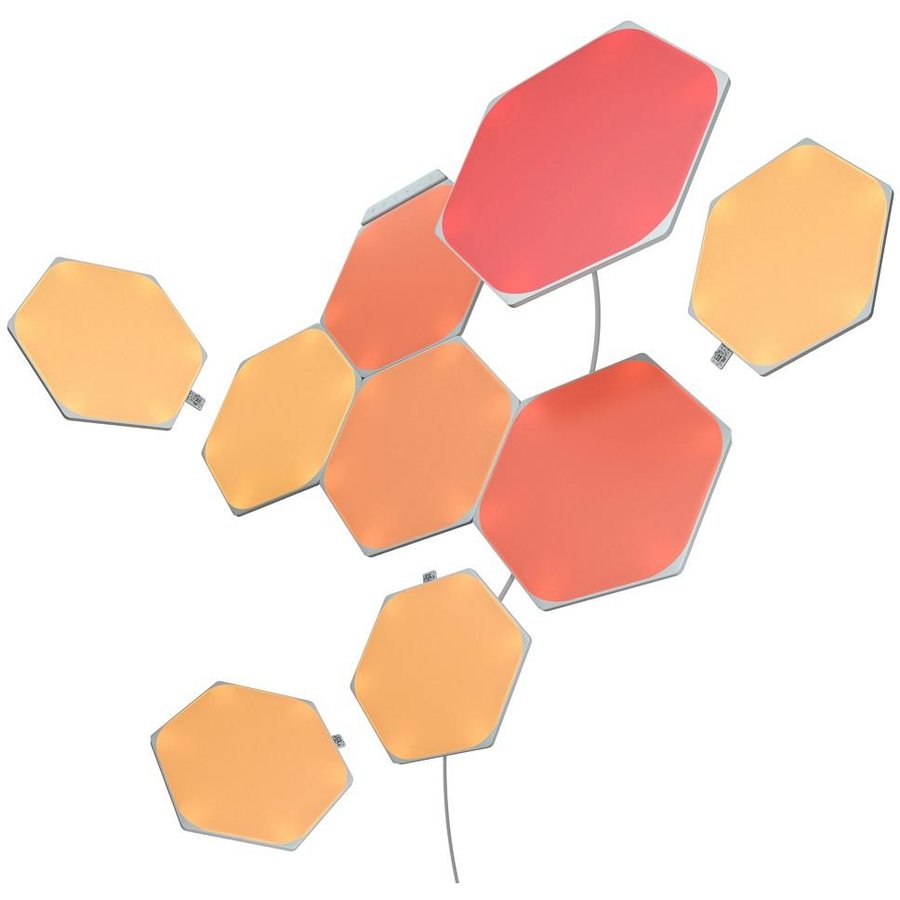 Oferte la Kit 9 panouri luminoase inteligente Shapes Hexagons Starter Kit cu senzor muzica inclus multi-touch control LED RGBW Wi-Fi