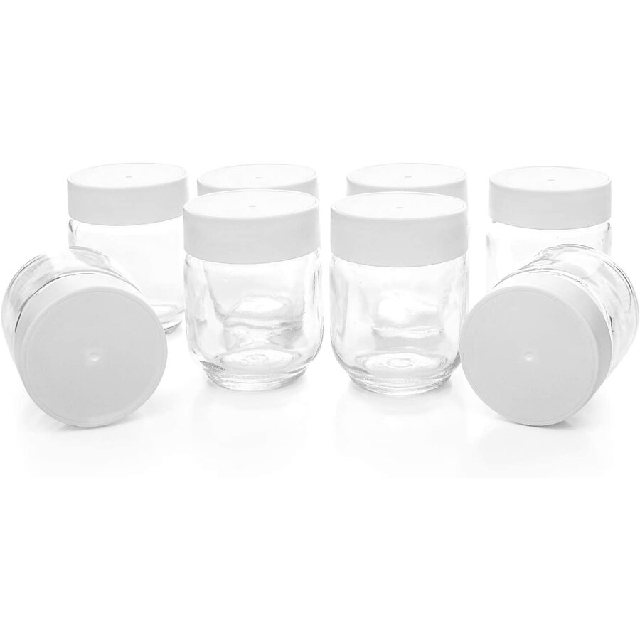 Oferte la GPS yoghurt maker replacement glass set JG 8, glass (transparent / white, 8 pieces)