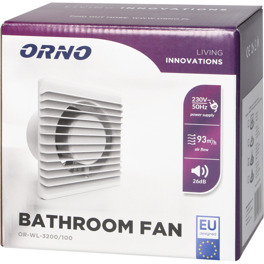 Oferte la Ventilator Baie OR-WL-3200/100/TS Temporizator Montare in Perete Silentios 8W 2400RPM 100MM Alb