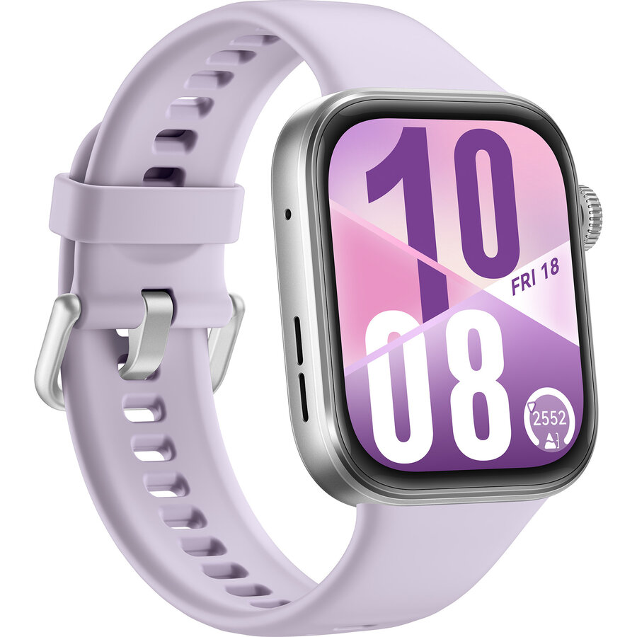 Oferte la GPS Watch Fit 4 (Seiya-B19F), smartwatch silver, purple fluoroelastomer strap