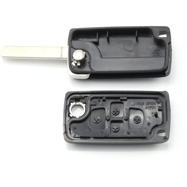 Oferte la Carcasa pentru Cheie Citroen / Peugeot Tip Briceag cu 4 Butoane fara Suport Baterie Lama Tip HU83-SH4 Negru