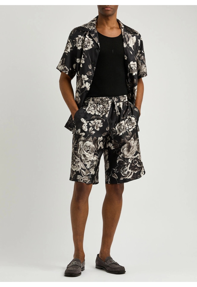 Oferte la Pantaloni scurti barbati -  Matase - Negru -