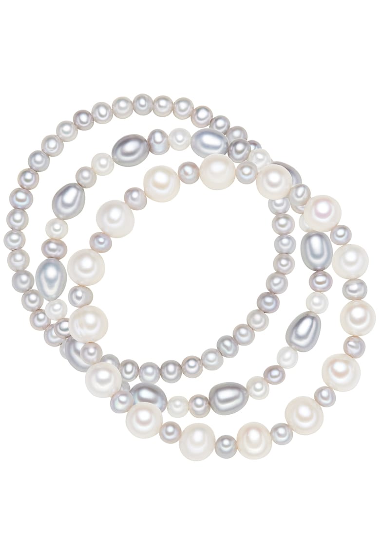 Oferte la Set de bratari cu perle de apa dulce - 3 piese - Gri