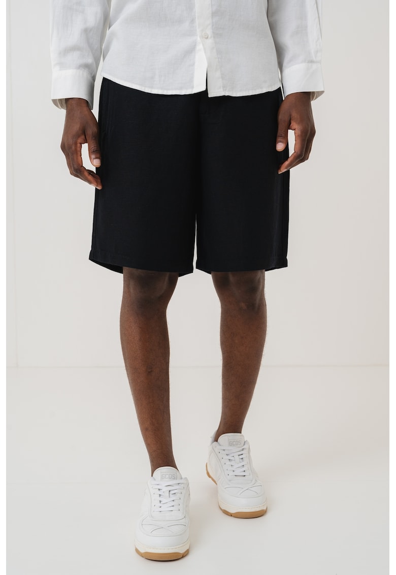 Oferte la Bermude din amestec de in - Negru