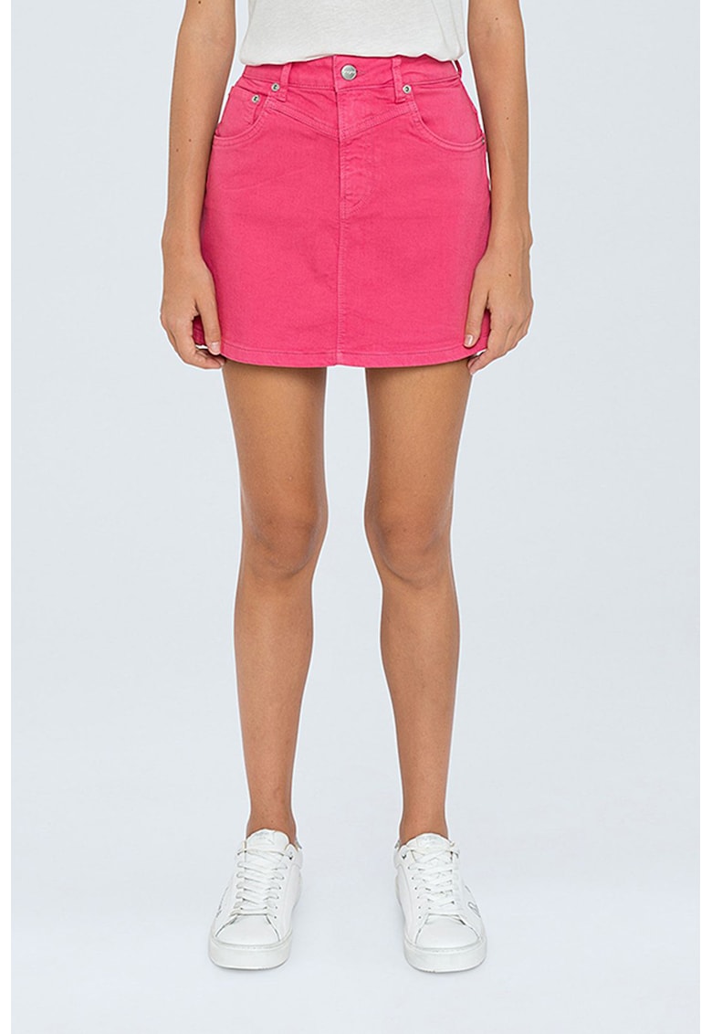 Oferte la Fusta mini din denim - Fucsia