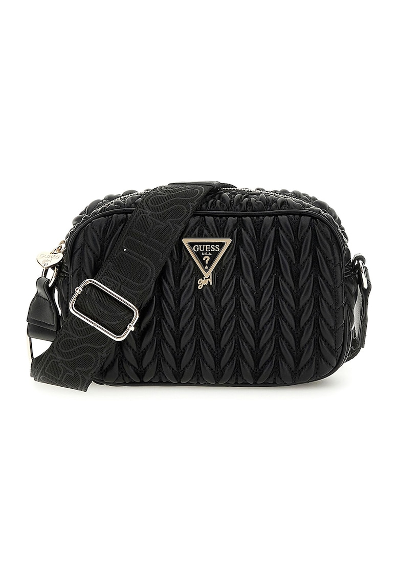 Geanta crossbody cu design matlasat - Negru stins