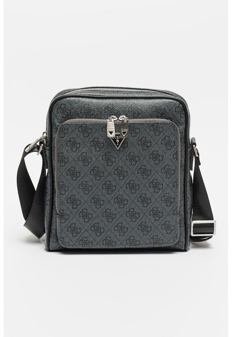 Geanta crossbody din piele ecologica Milano - Negru stins/Gri carbune