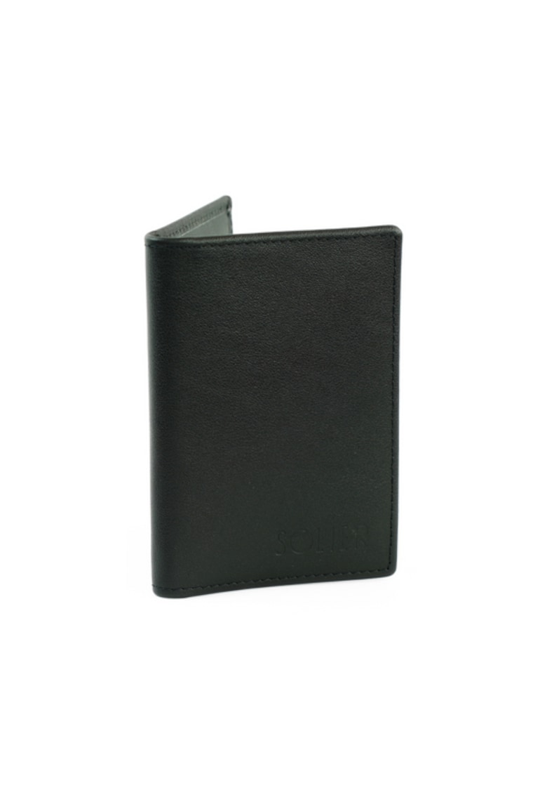 Oferte la Portofel pentru carduri din piele naturala  SW45 negru 11x8 cm