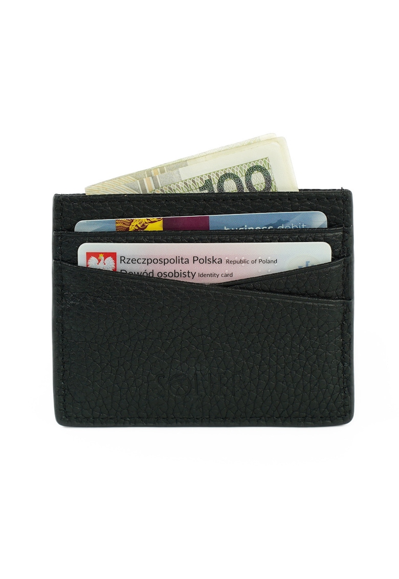 Oferte la Portofel din piele naturala  SW43 negru 10x8 cm