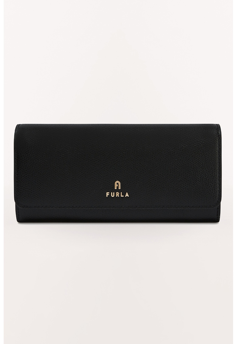 Oferte la Portofel din piele cu inchidere cu clapa Camelia Continental - Negru