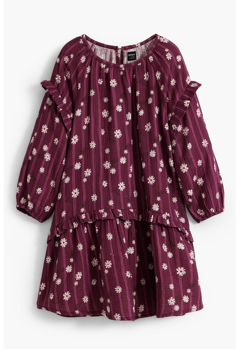 Oferte la Rochie de bumbac cu model floral - Violet tyrian