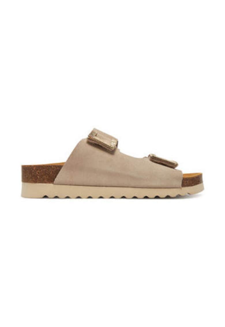 Oferte la Papuci Grunland piele naturala bej - Bej