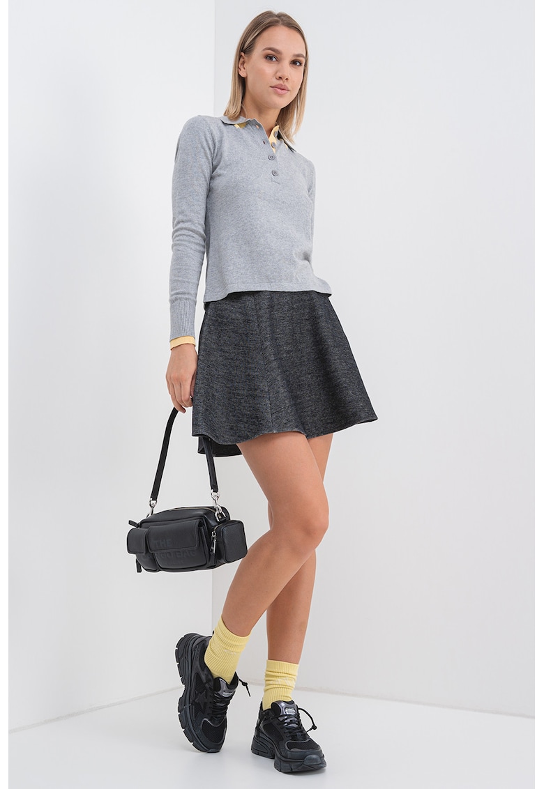 Oferte la Pulover din amestec de casmir cu guler ascutit - Gri melange
