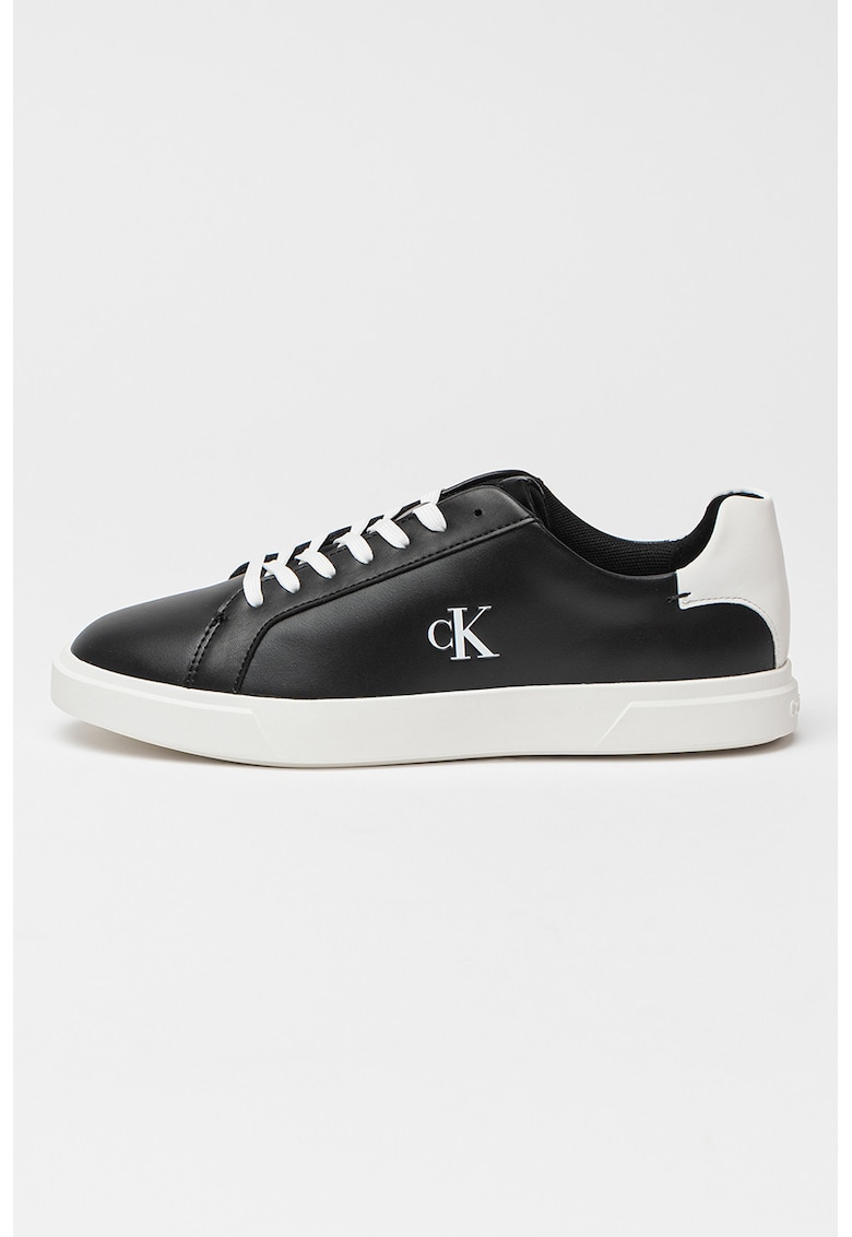 Oferte la Pantofi sport din piele cu detaliu logo - Alb/Negru