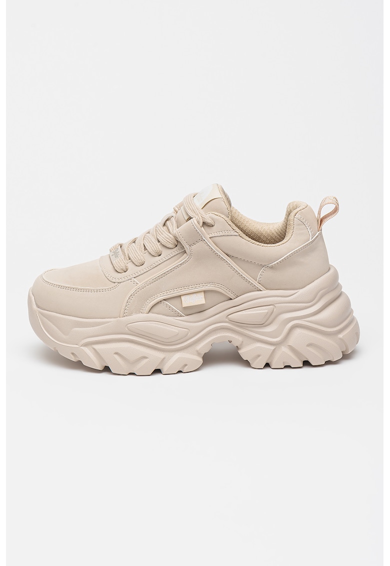Oferte la Pantofi sport din piele ecologica cu talpa masiva Galactica - Crem