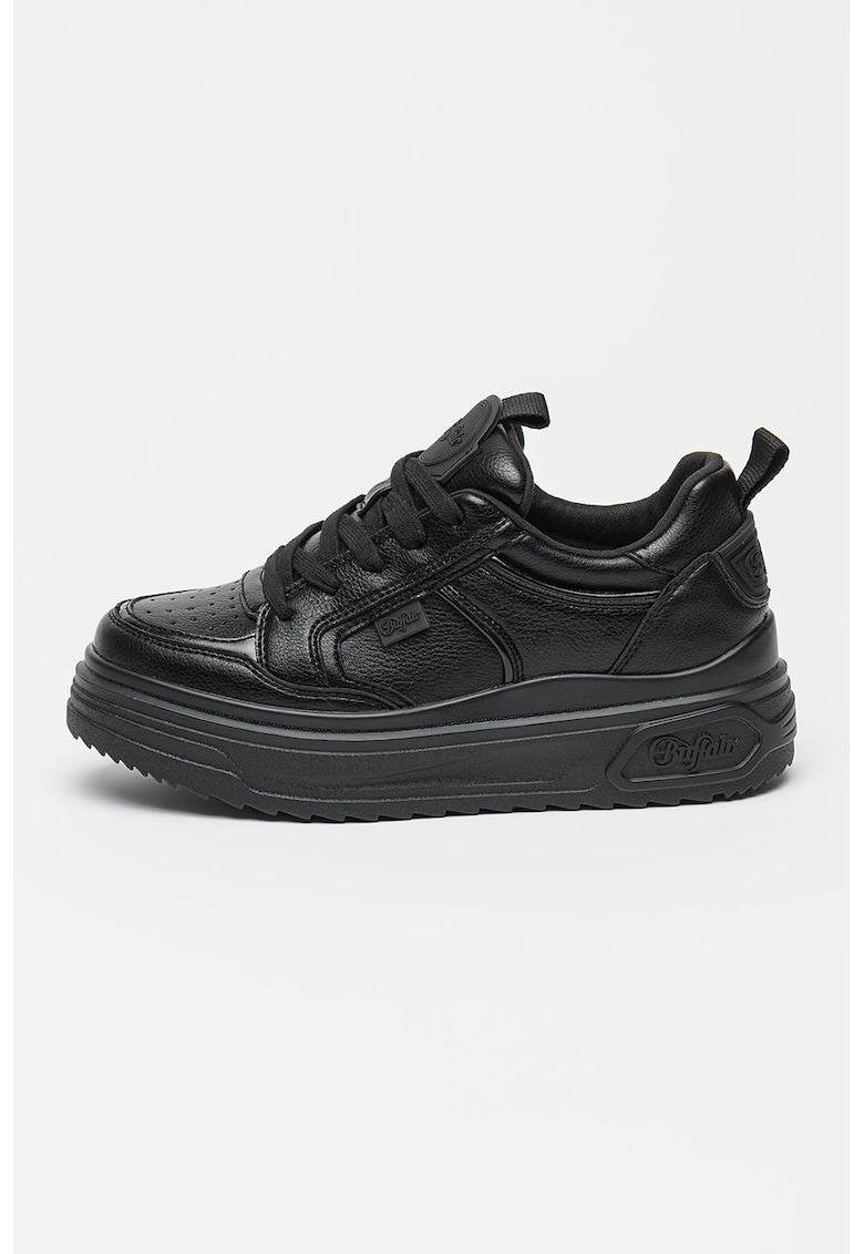 Oferte la Pantofi sport low-cut din piele ecologica cu talpa flatform Vectra - Negru