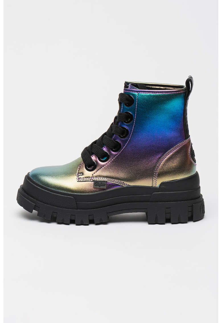 Oferte la Ghete din piele ecologica cu toc masiv Aspha - Violet/Multicolor