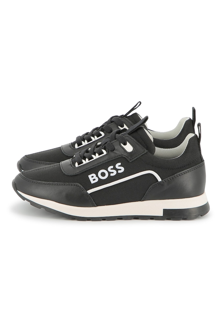 Oferte la Pantofi sport cu garnituri din piele - Negru