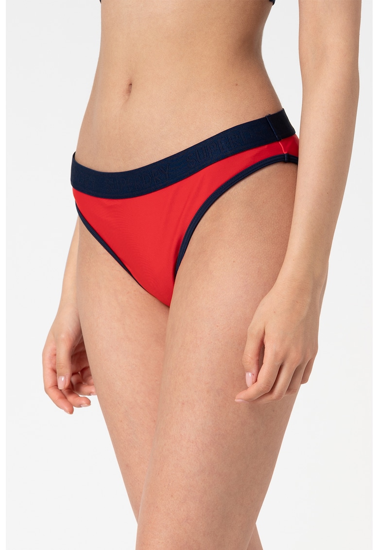 Oferte la Slip brazilian cu model colorblock - Rosu