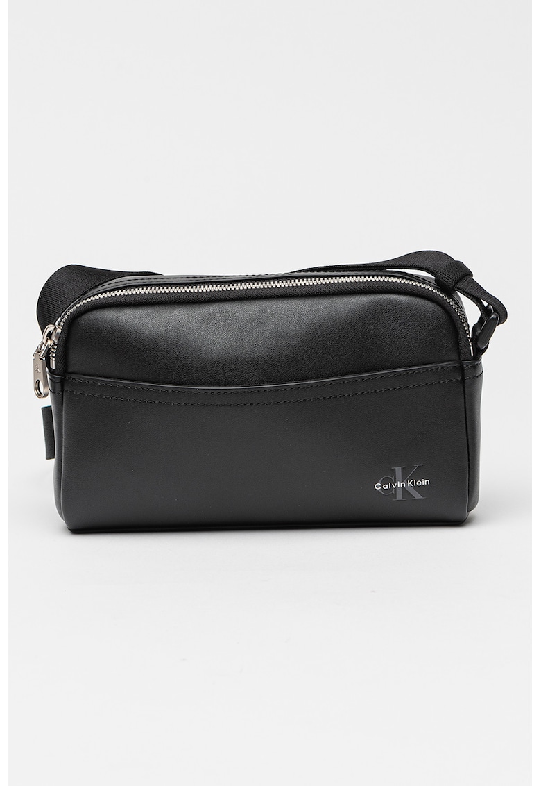 Oferte la Geanta crossbody din piele ecologica cu detaliu logo - Negru