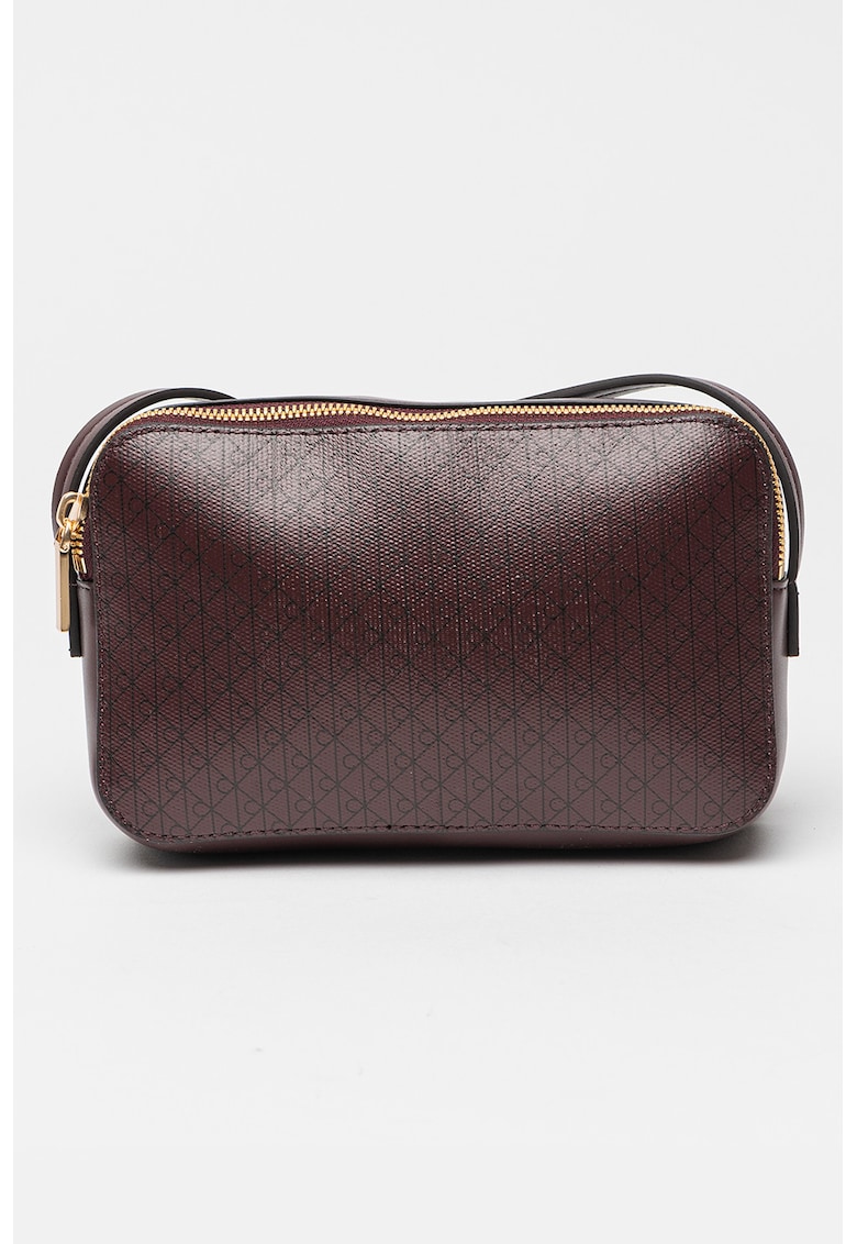 Oferte la Geanta crossbody din piele ecologica cu model monograma - Violet tyrian
