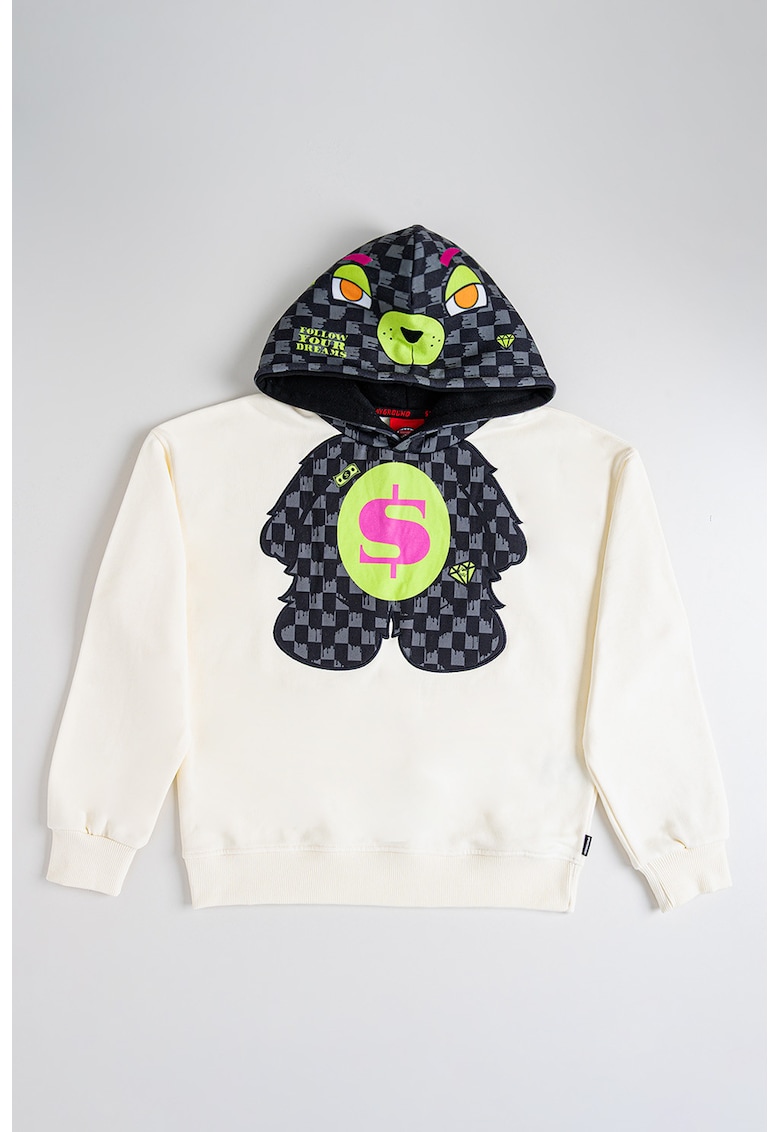 Oferte la Hanorac de bumbac cu imprimeu contrastant - Negru/Crem