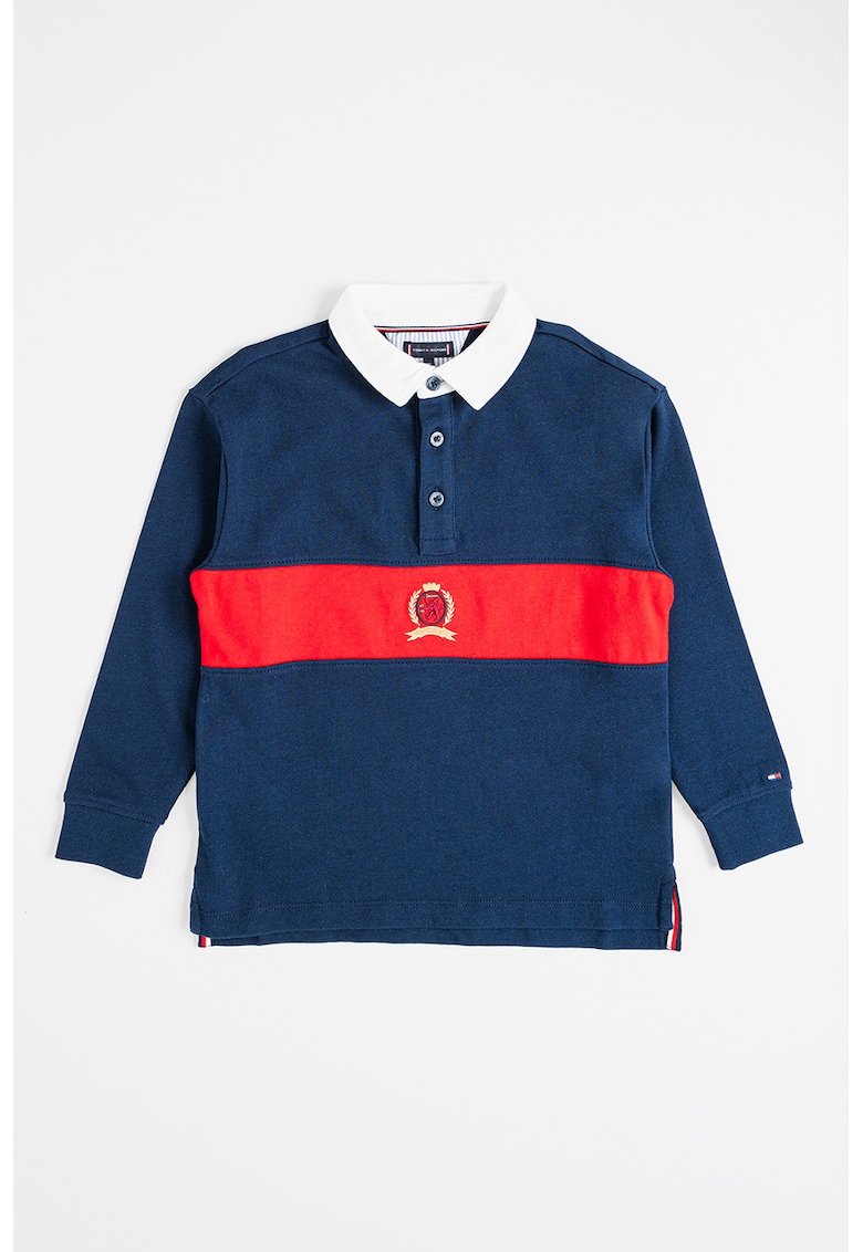 Oferte la Bluza polo cu model in dungi - Alb/Bleumarin