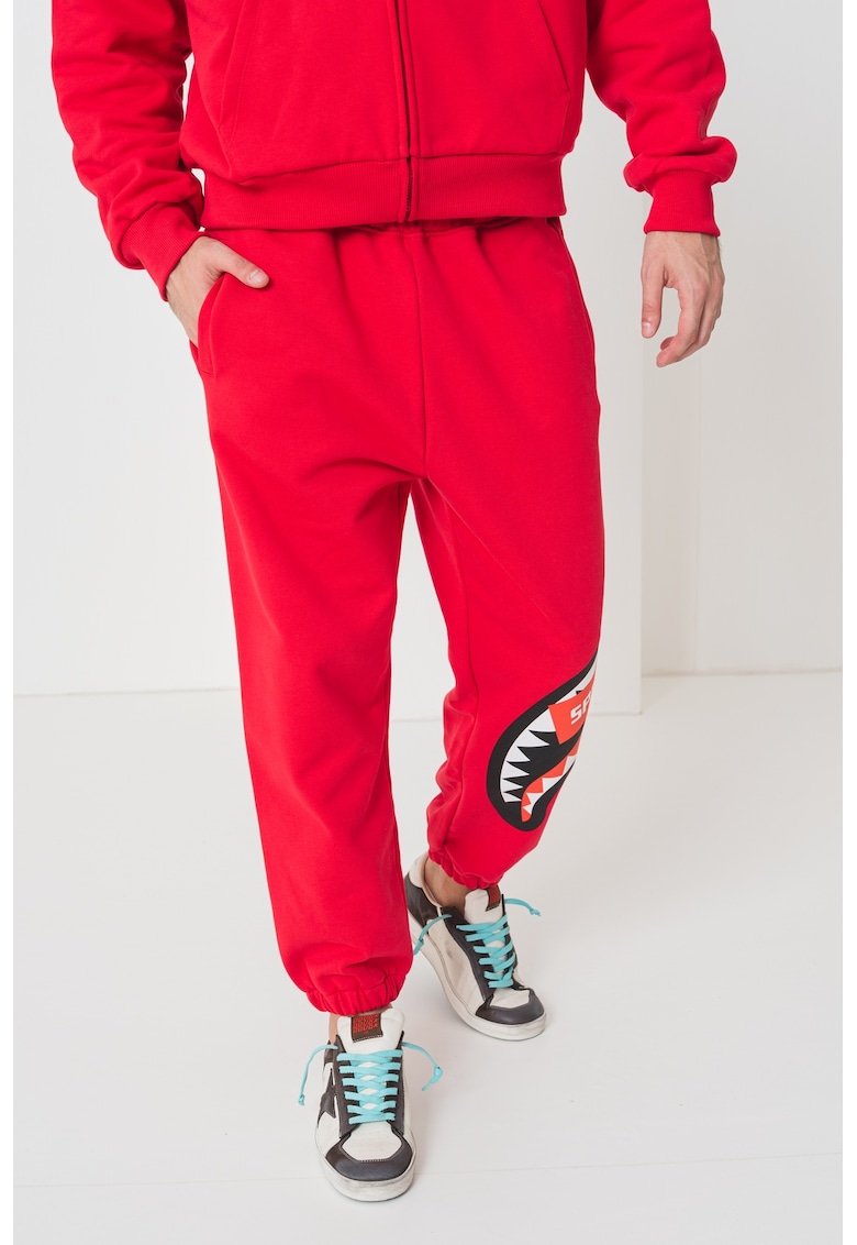 Oferte la Pantaloni de trening din bumbac relaxed fit - Rosu