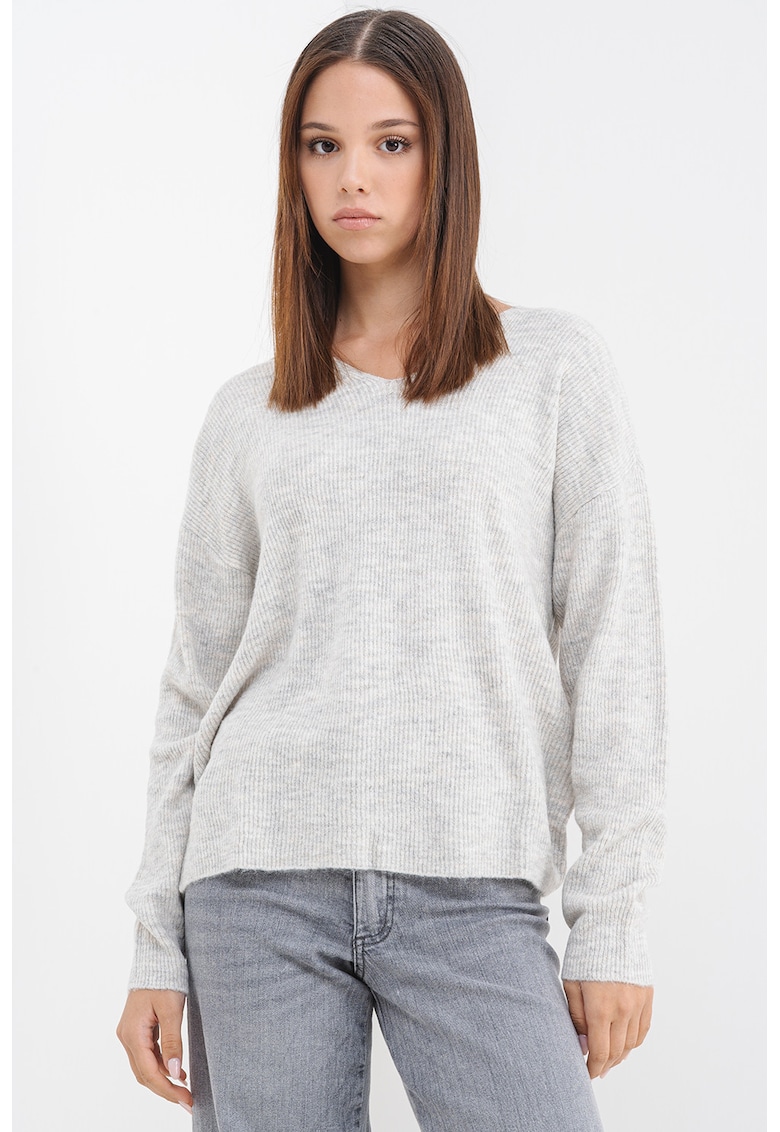 Oferte la Pulover lejer cu maneci cazute - Gri deschis melange