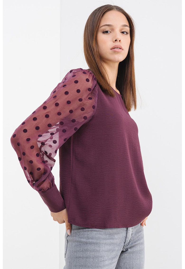 Bluza cu maneci semitransparente Alva - Violet tyrian