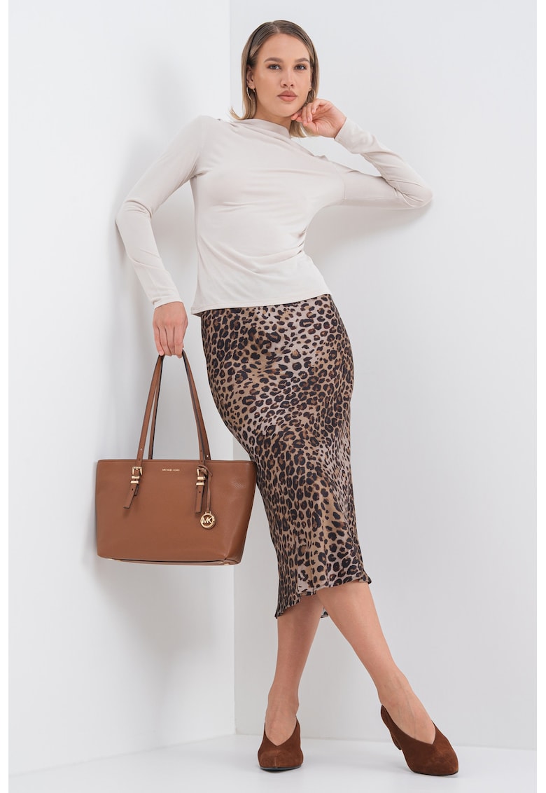 Oferte la Bluza din amestec de modal cu guler drapat - Bej deschis