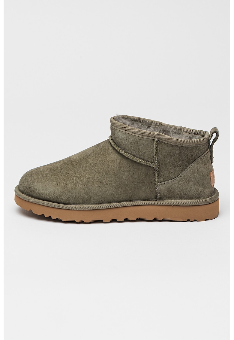 Oferte la Ghete slip-on de piele intoarsa cu finisaj rezistent la apa Classic Ultra Mini - Verde feriga