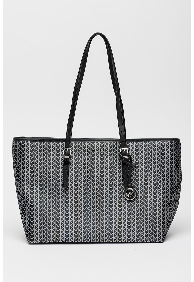 Oferte la Geanta shopper de jacquard cu logo Quinn - Alb/Negru