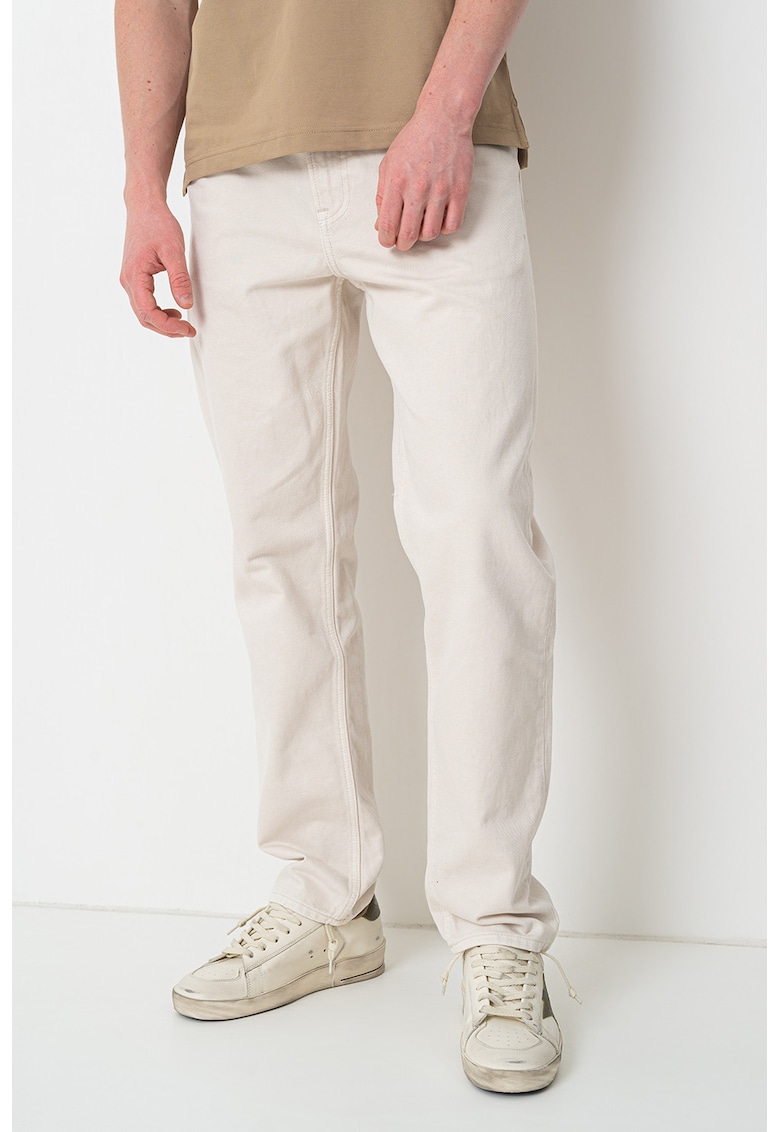 Oferte la Blugi relaxed fit cu talie medie - Alb fildes