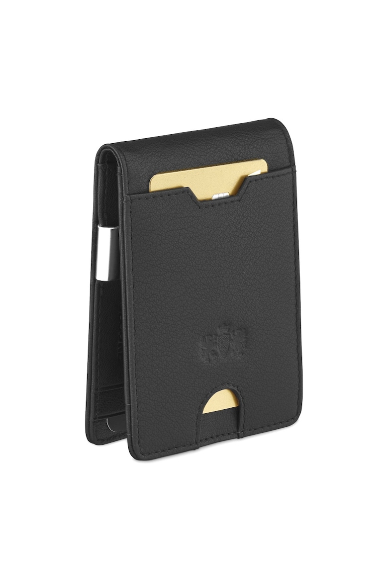 Oferte la Portofel barbati - ® - ZG-X1-F2 - Piele naturala - 11x8x1.5 cm - Negru