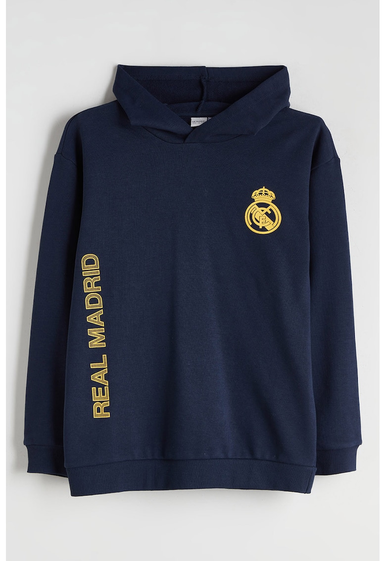 Oferte la Hanorac din amestec de bumbac cu imprimeu - Galben/Bleumarin