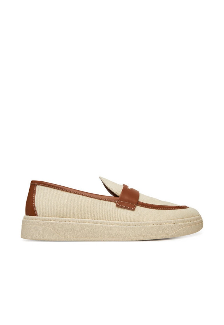 Oferte la Mocasini barbatesti -  material textil - bej/maro