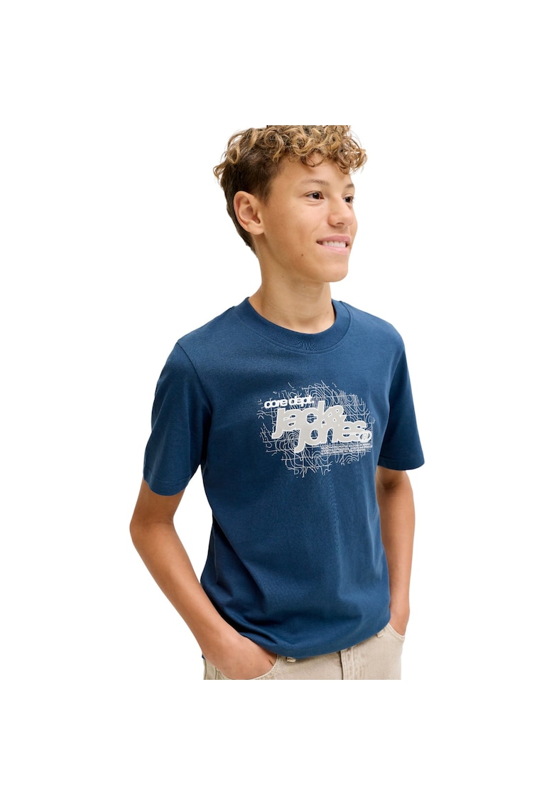Oferte la Tricou JACK &JONES Grid Branding JNR 50589 - Albastru