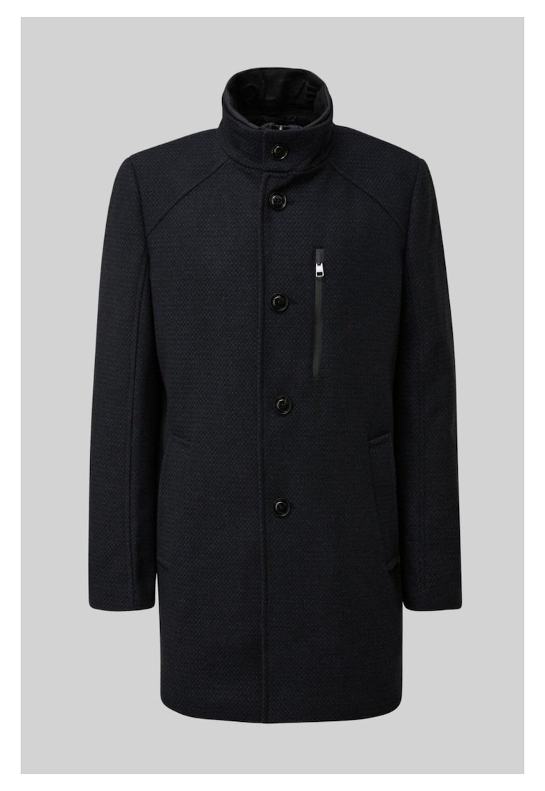 Oferte la Palton barbati din amestec de lana - cu dubla inchidere - Bleumarin inchis - Bleumarin inchis