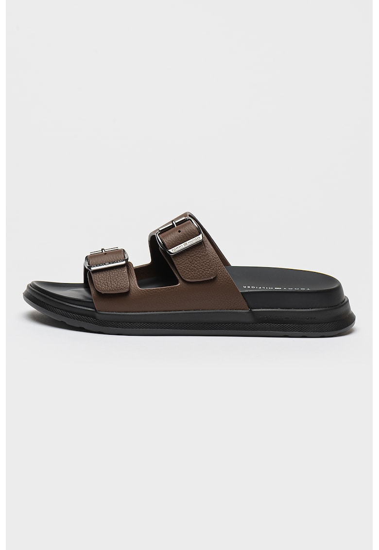 Oferte la Papuci din piele - Maro inchis