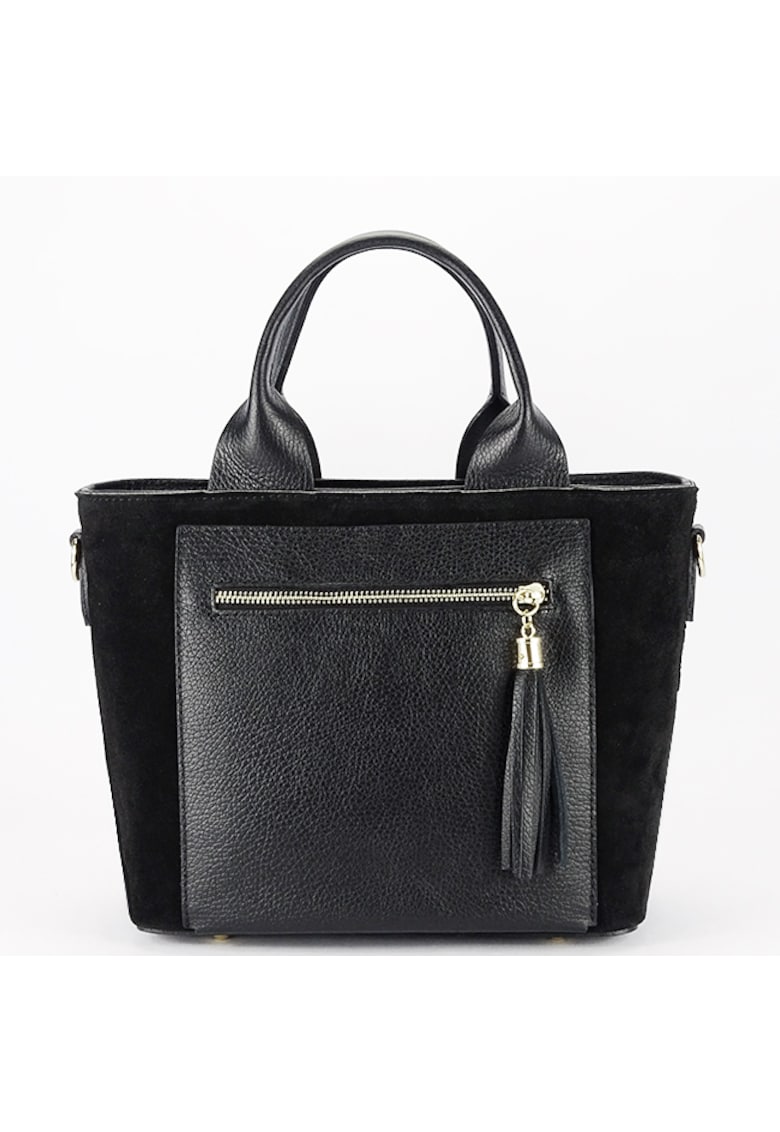 Oferte la Geanta medie din piele naturala 1918 M9 - Negru - 22x25x12