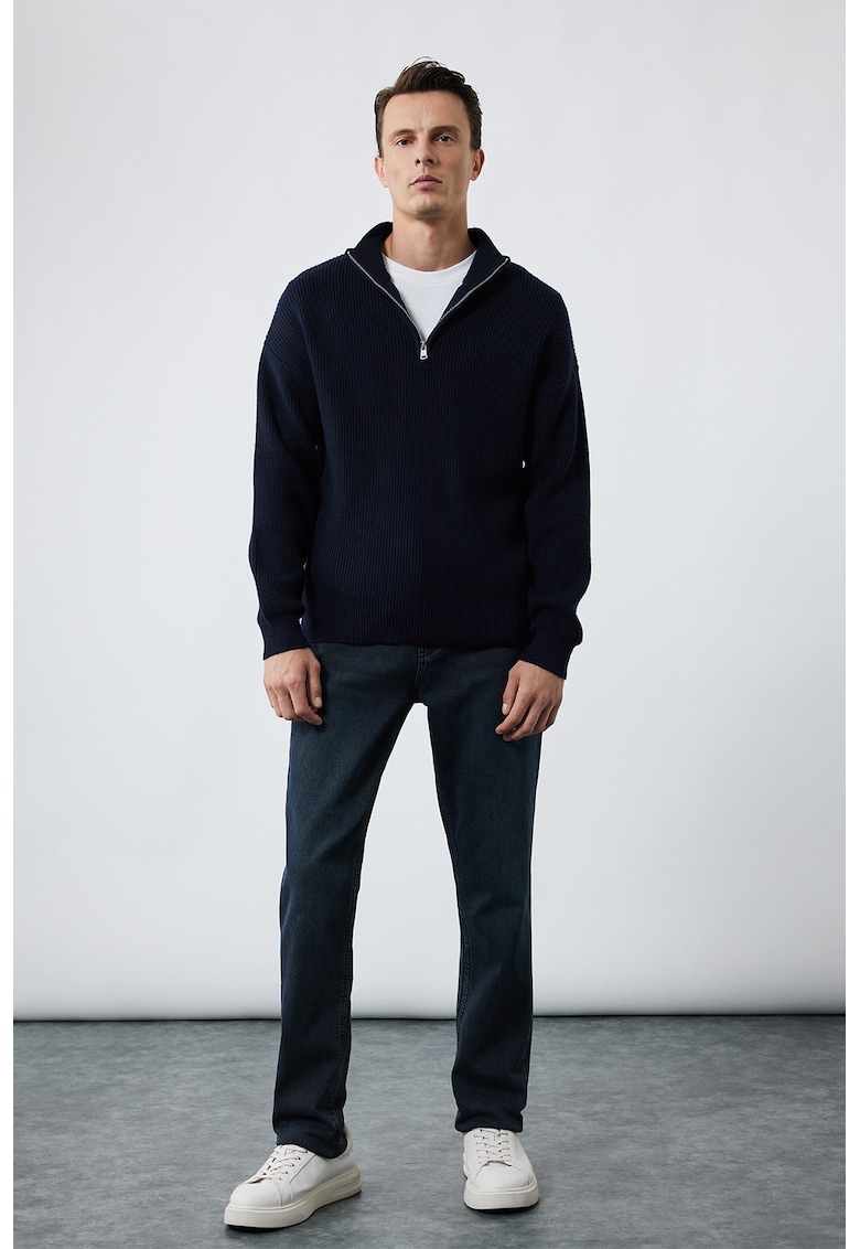 Oferte la Blugi relaxed fit cu talie medie - Gri inchis