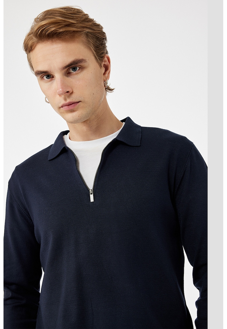 Oferte la Pulover polo uni cu fermoar - Bleumarin