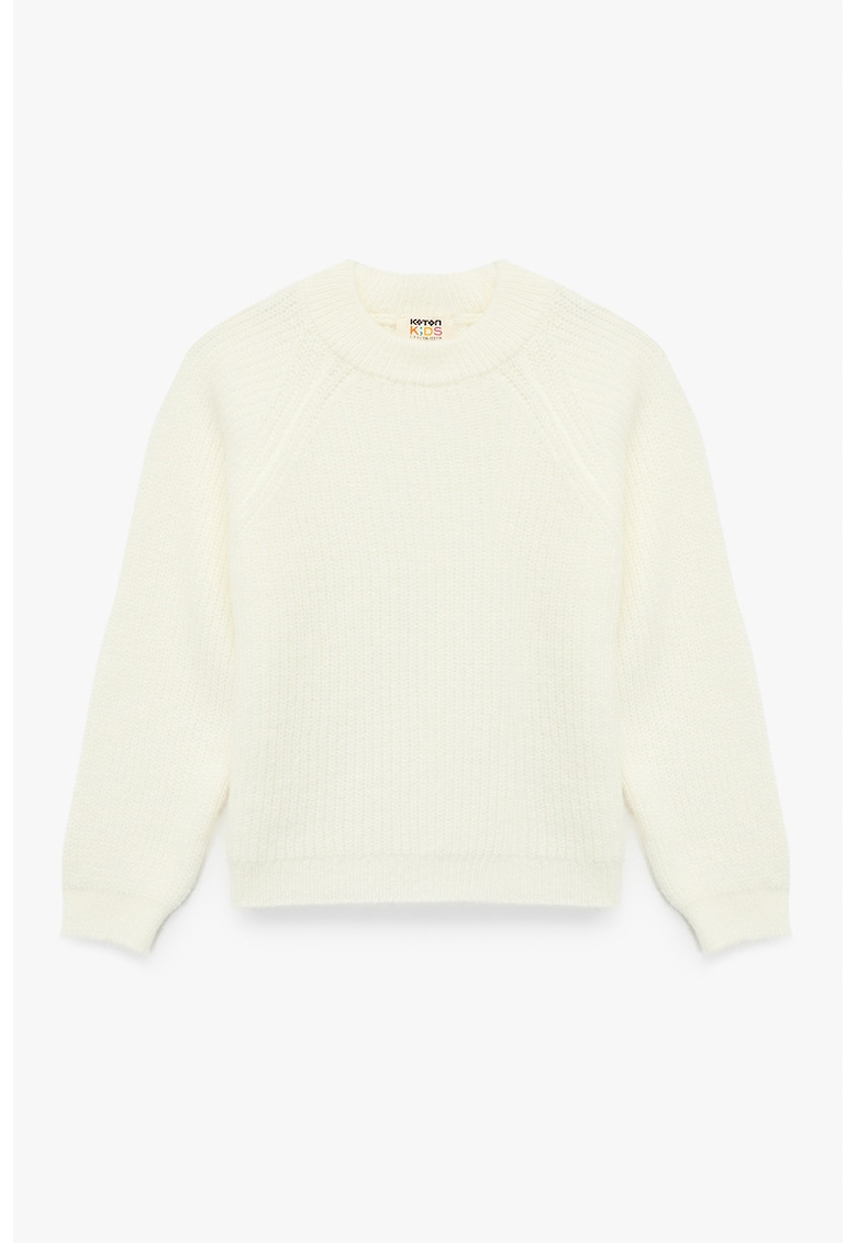 Oferte la Pulover tricotat cu maneci raglan - Alb fildes