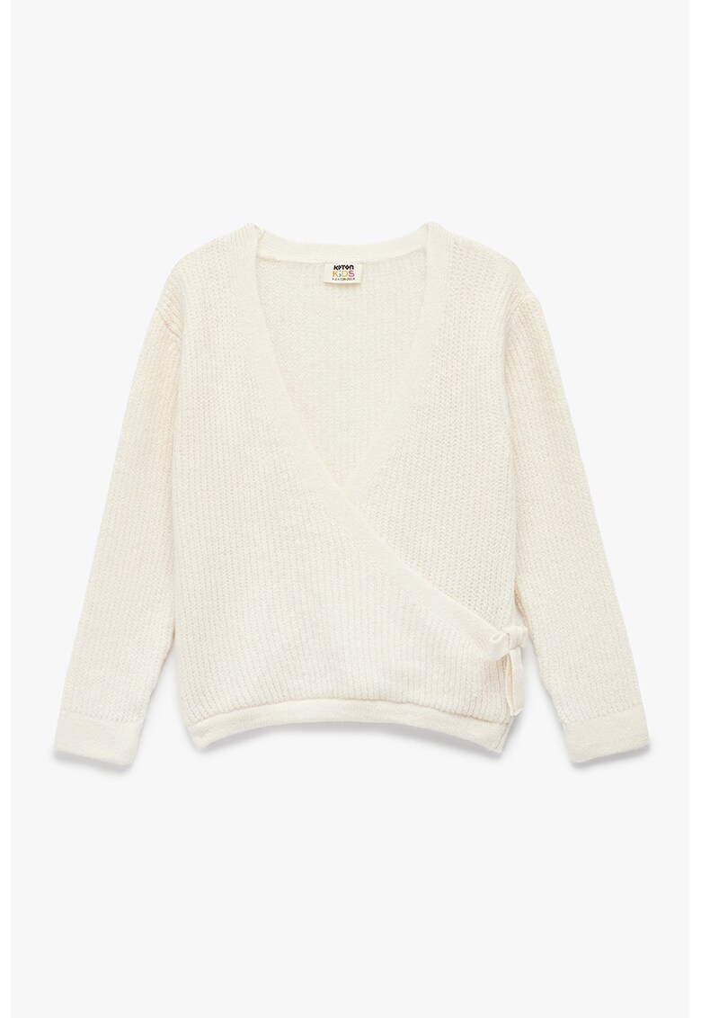 Oferte la Cardigan petrecut tricotat - Alb murdar