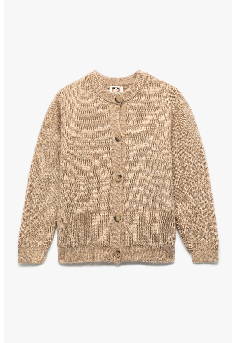 Oferte la Cardigan tricotat cu nasturi - Maro deschis melange
