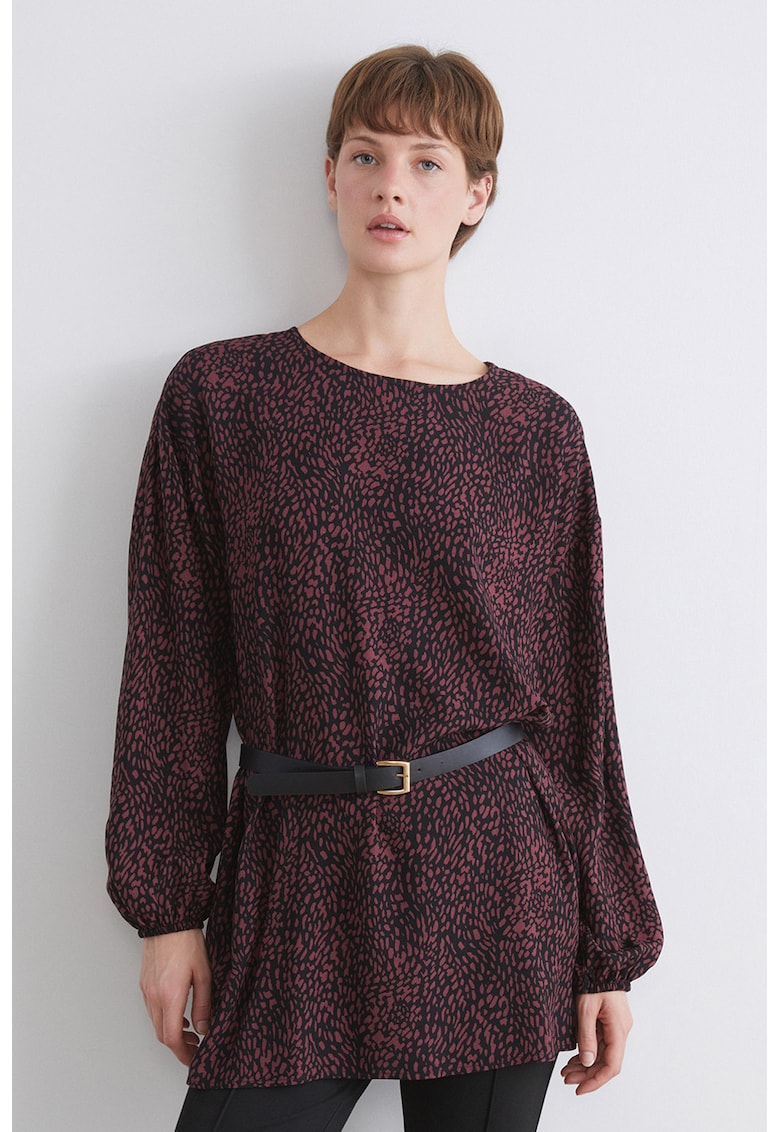 Oferte la Bluza lejera cu imprimeu - Visiniu/Negru