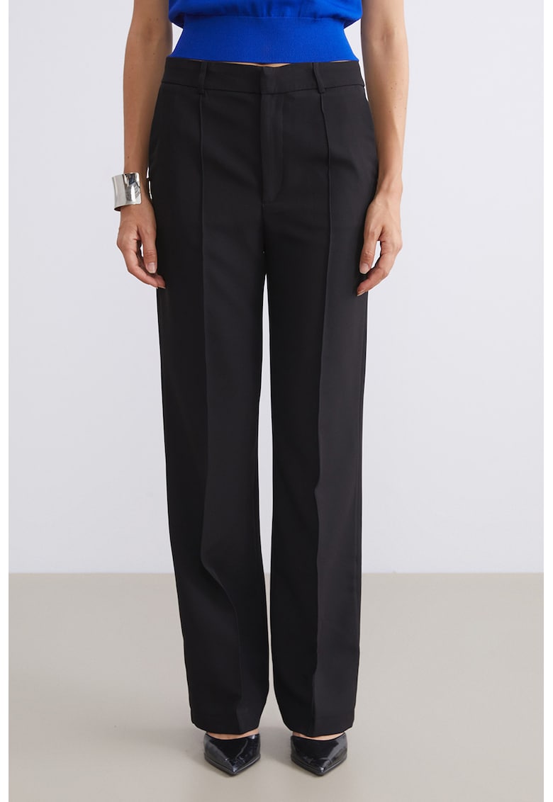 Oferte la Pantaloni conici cu tali inalta - Negru