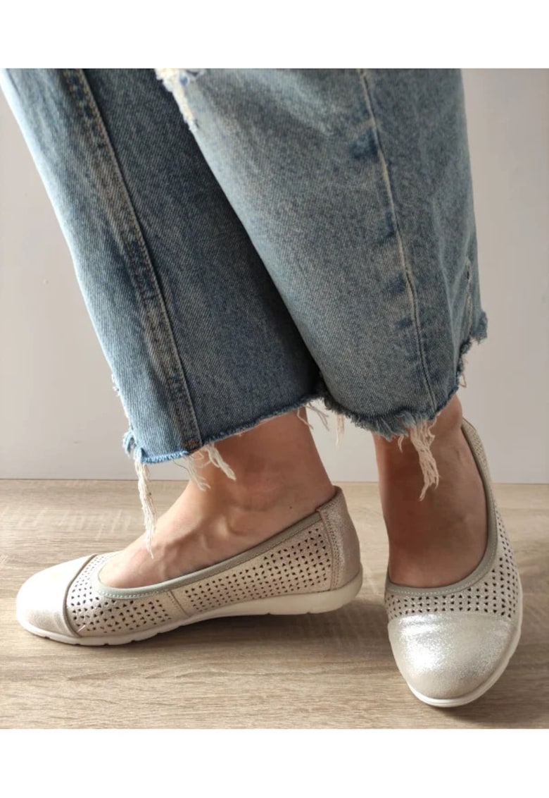 Oferte la Pantofi Casual Perforati Dama  42024 12-I Bej Metalic - Bej - Bej